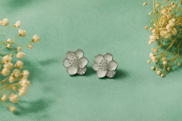 Frosted Bloom Crystal Studs