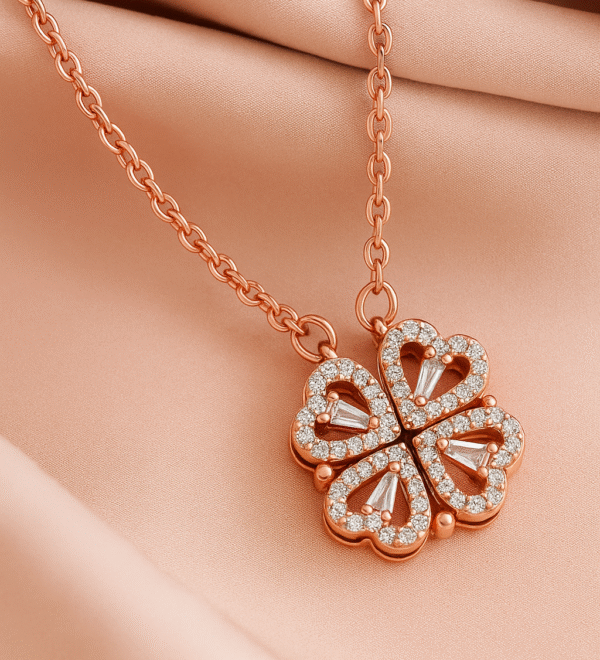 Aurielle Clover – Rose Gold Radiance Pendant