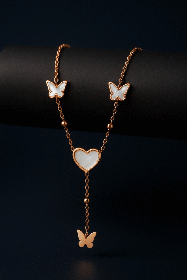 Aurora Heart & Butterfly Pendant