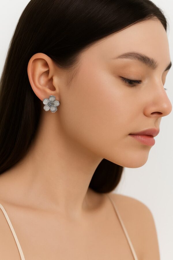 Frosted Bloom Crystal Studs - Image 2